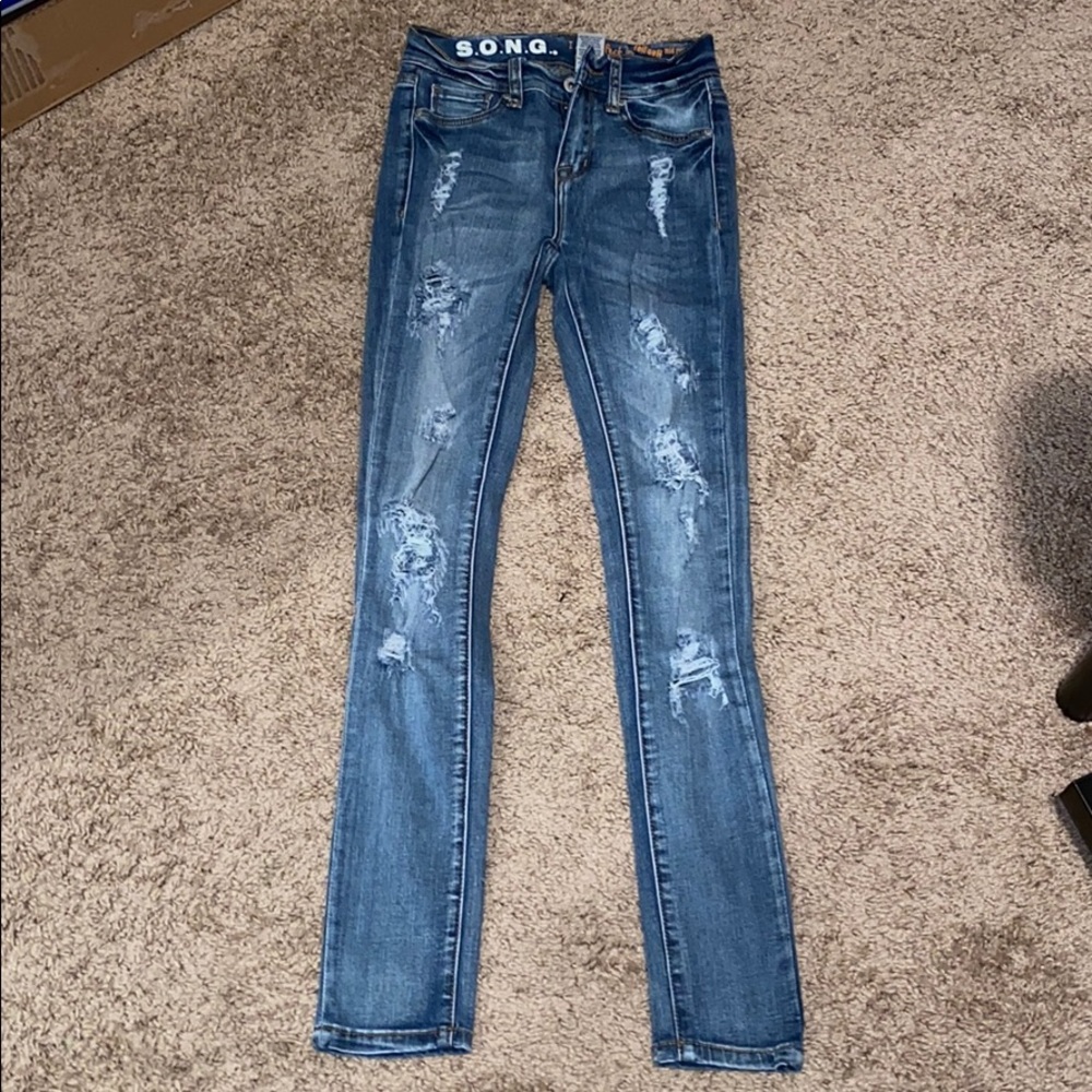Distressed jeans